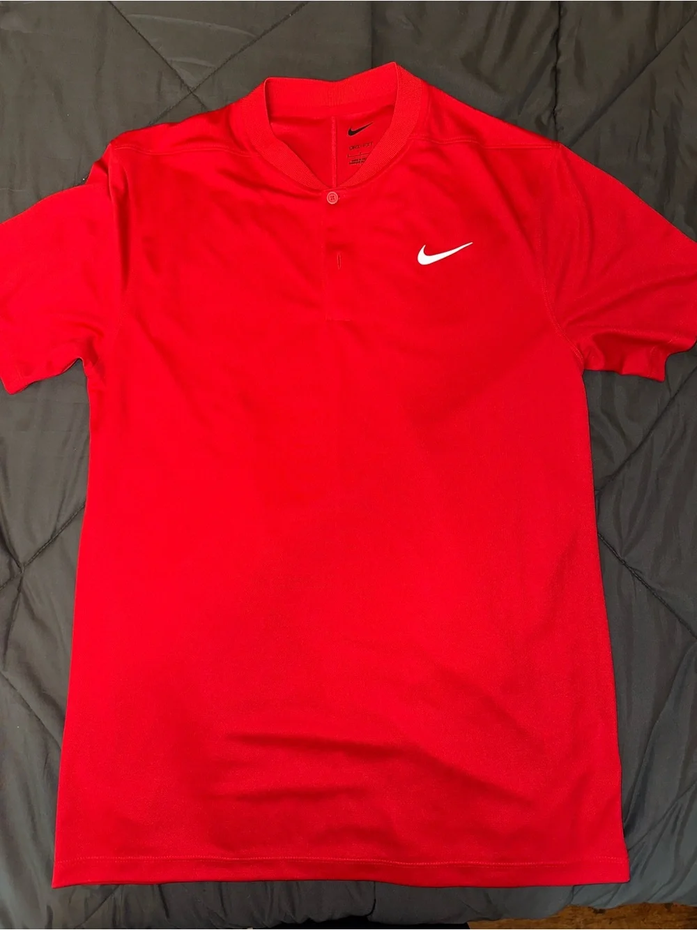 Nike Red Men’s Short-Sleeve Polo with White Swoosh